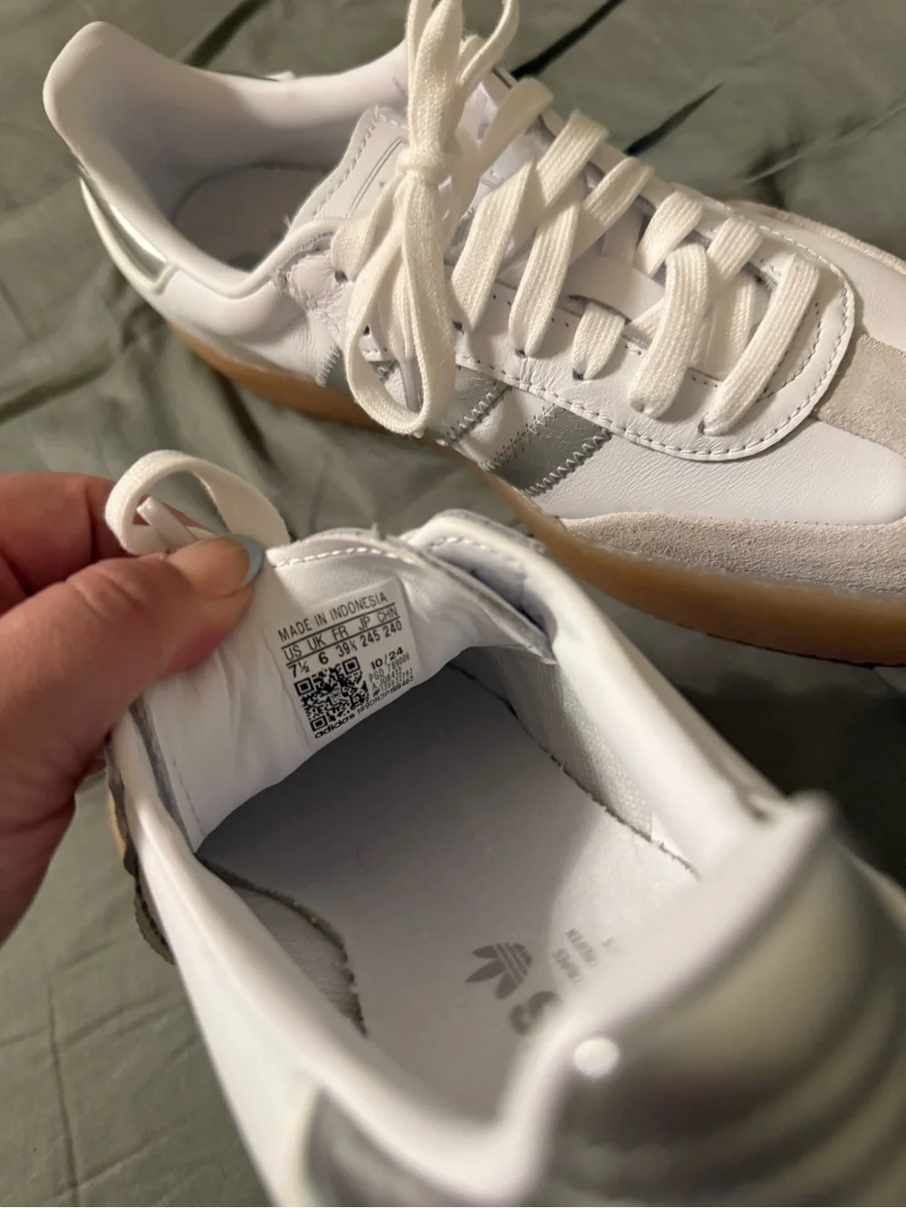 adidas White Leather Samba Sneakers